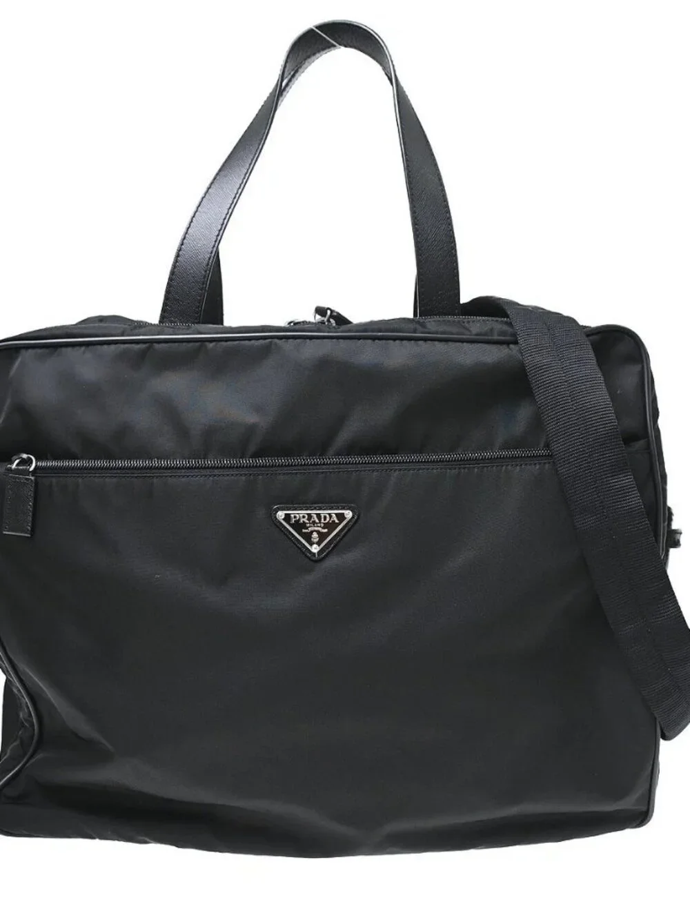 Best07 Prada Black Nylon 2way Tote Handbag 146 NQ10837